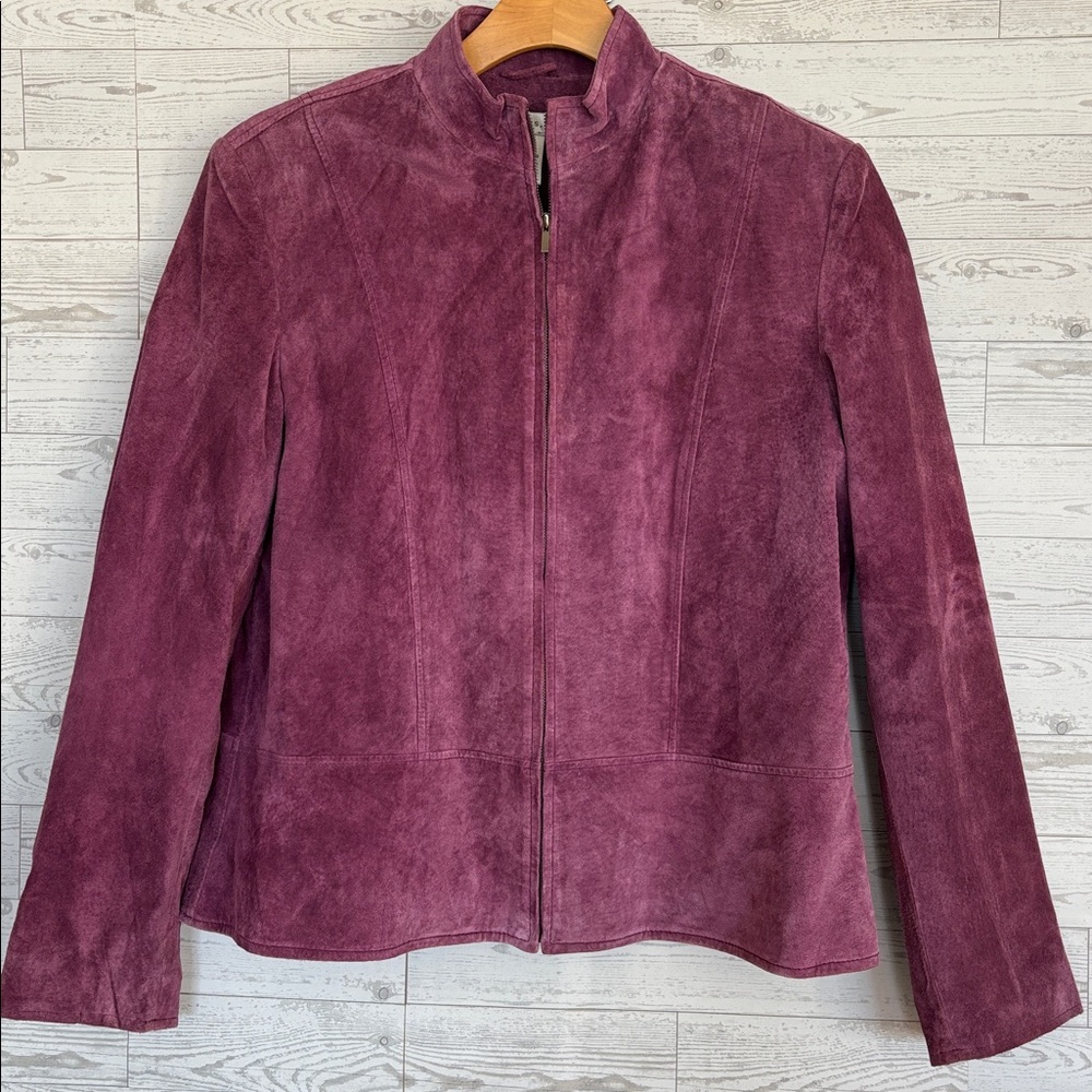 Vintage Suede‎ Leather Jacket Lined Coat Cottagecore Medium Y2K